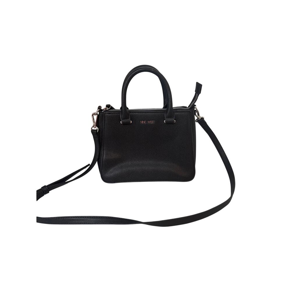 Womens Nine West Black Purse w/ Handles and Adjustable Strap